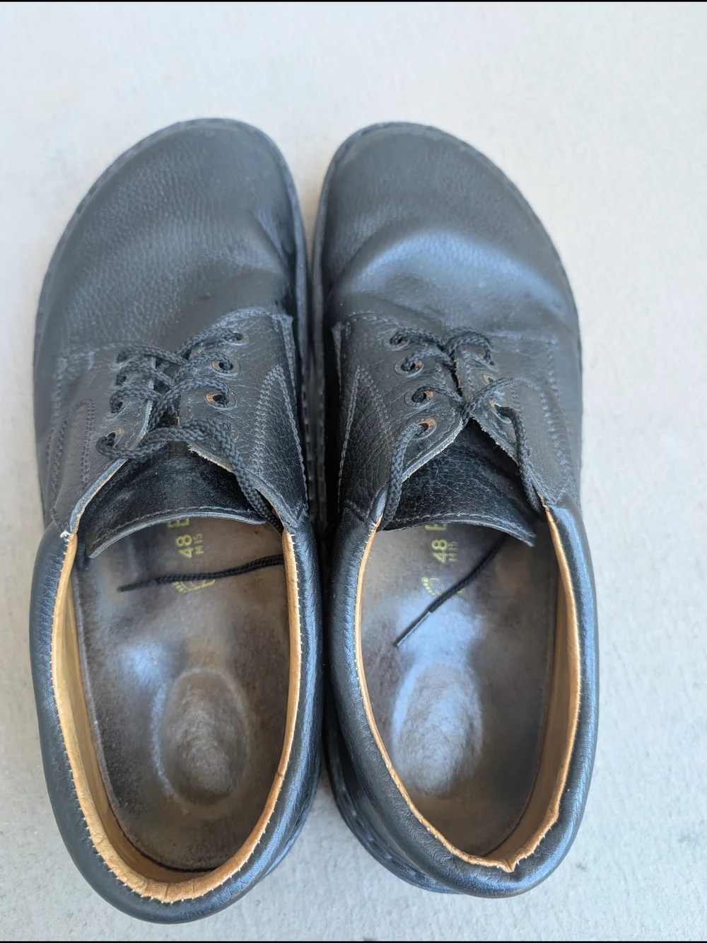 👞✨Vintage Birkenstock Memphis men's black leather lace-up Oxford/Derby shoes